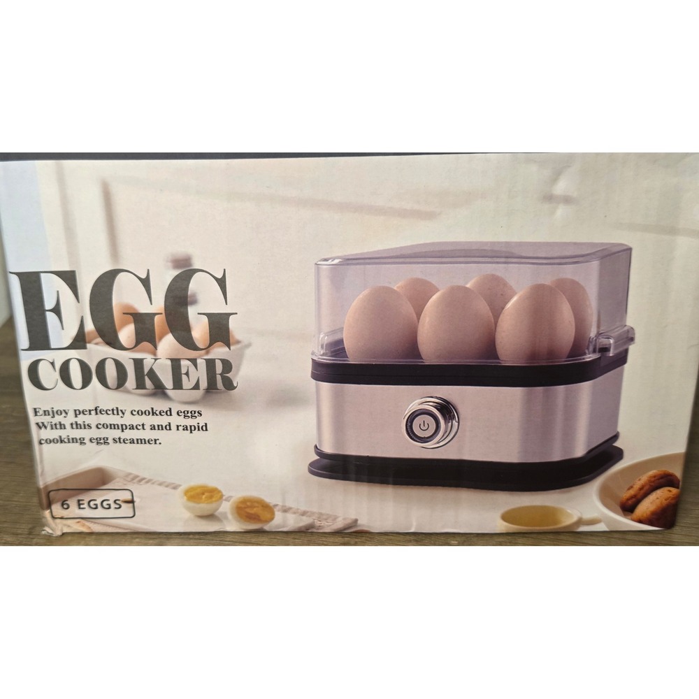 Electric Egg Cooker Rapid 6 Egg Capacity Steamer 200W 110V Stainless Steel Black